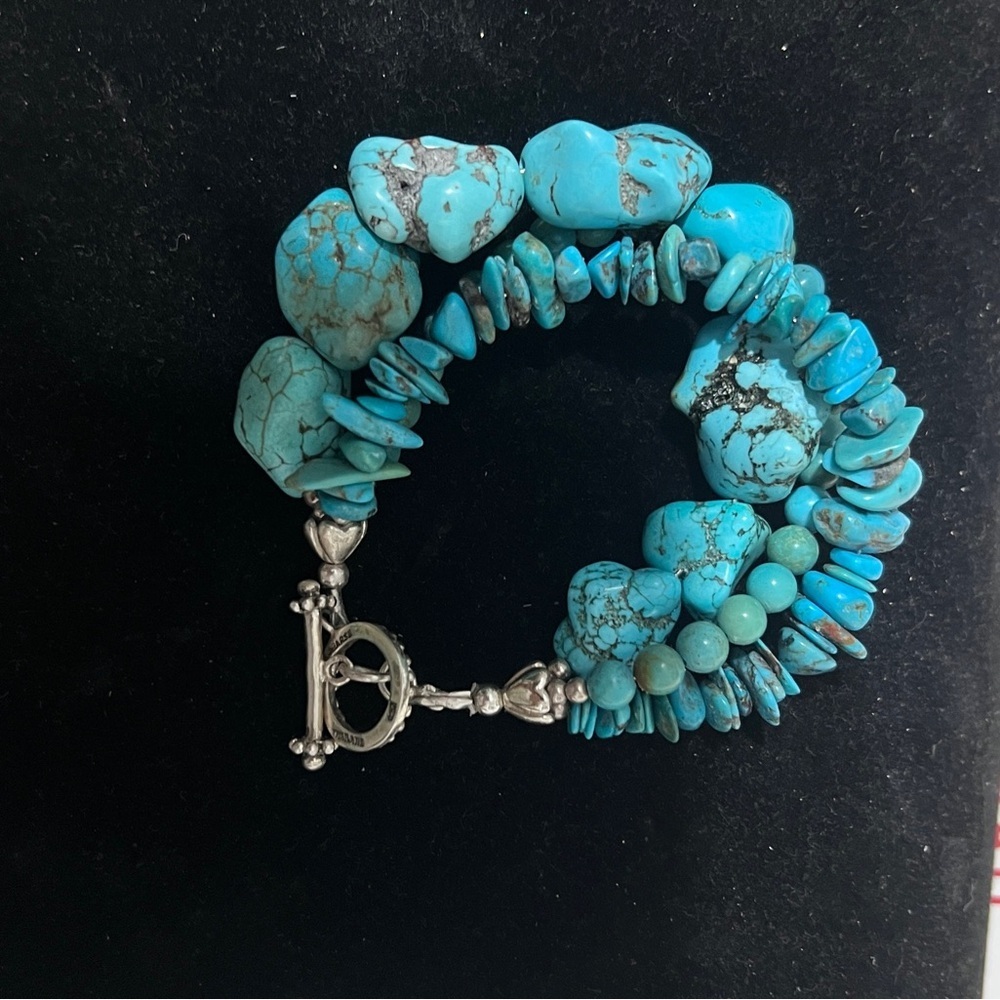 Hand Crafted Turquoise and Silver Bracelet☑️ - Picture 10 of 11